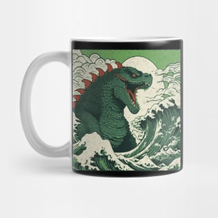 Godzilla King of the Monsters Rides The Great Wave Mug